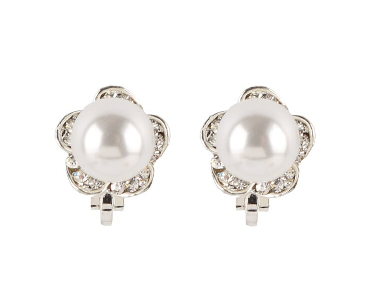 CUTE FLOWER SHAPE IMITATION PEARL EAR CLIPS