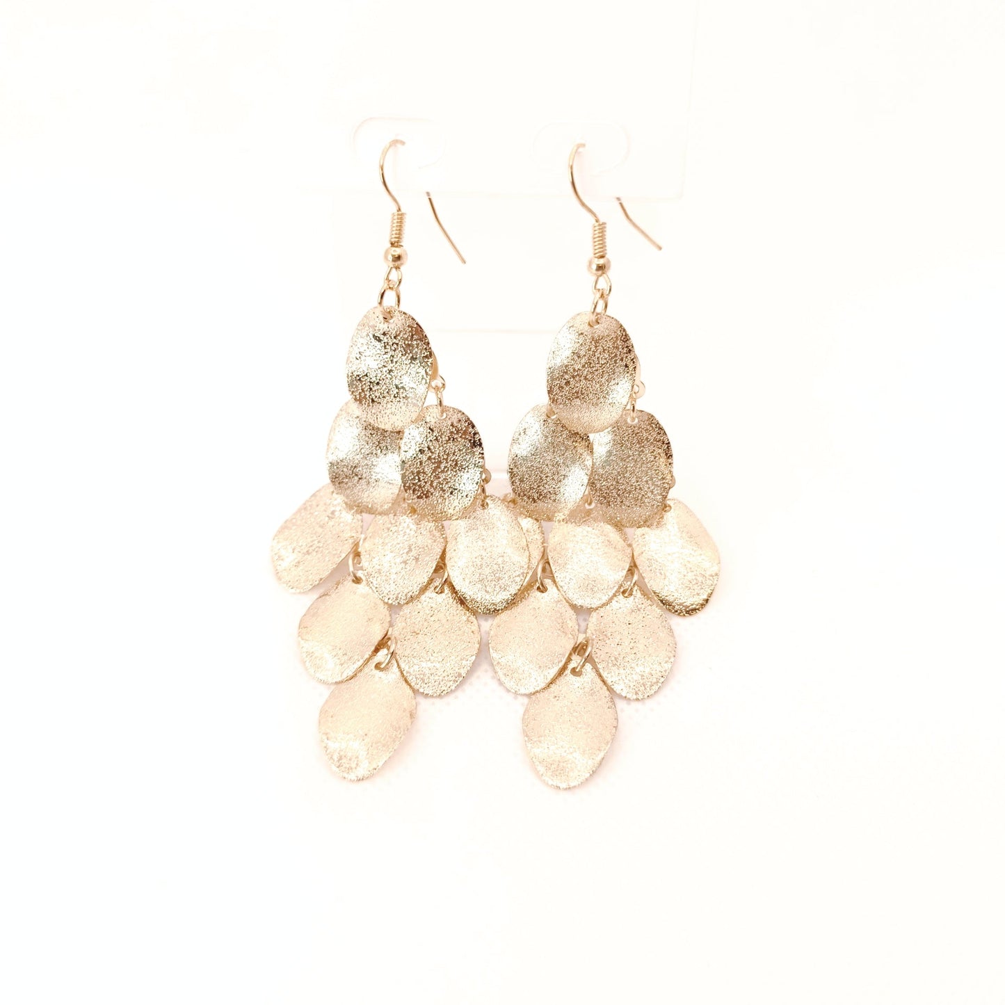 GOLD LAYERED LEAF DROP EARRINGS