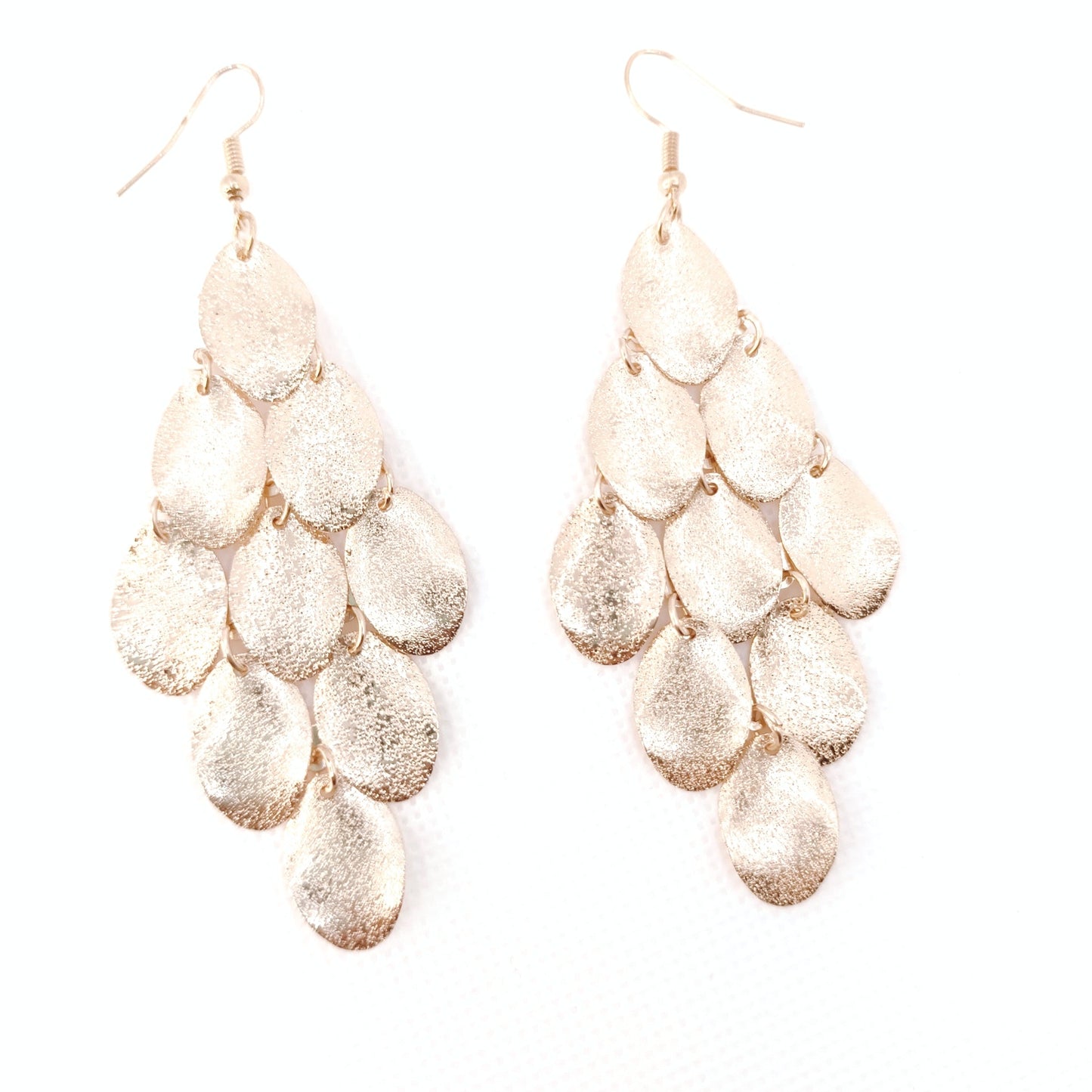 GOLD LAYERED LEAF DROP EARRINGS