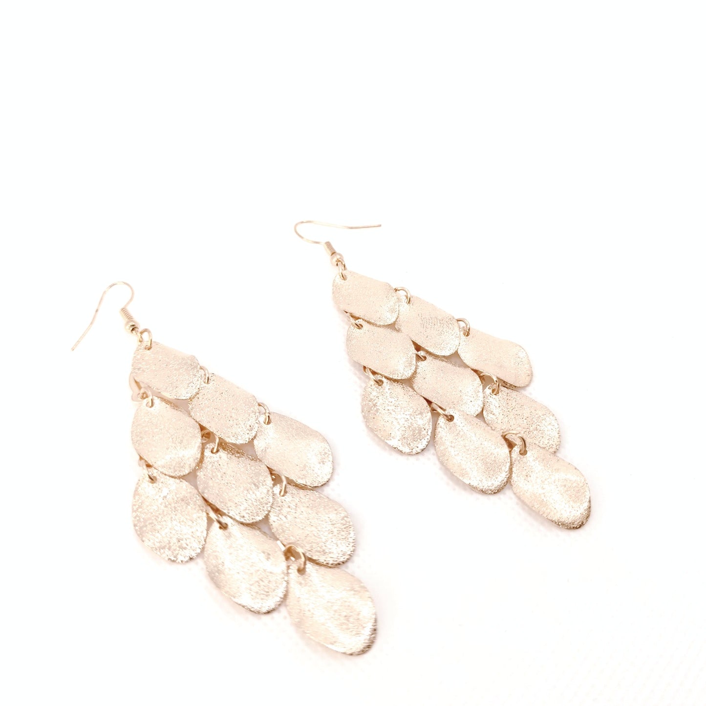 GOLD LAYERED LEAF DROP EARRINGS