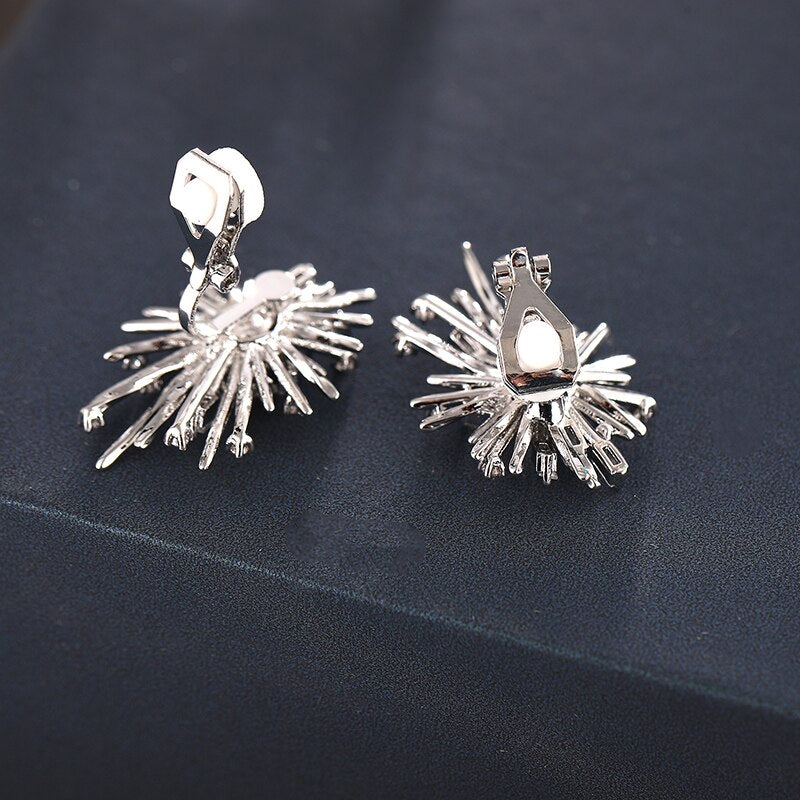 SILVER FIREWORK CLIP ON EARRINGS