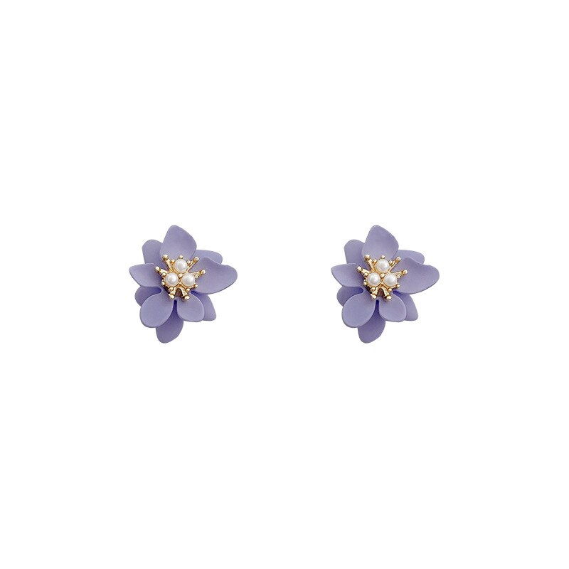 ELEGANT MATTE FLOWER CLIP ON EARRINGS