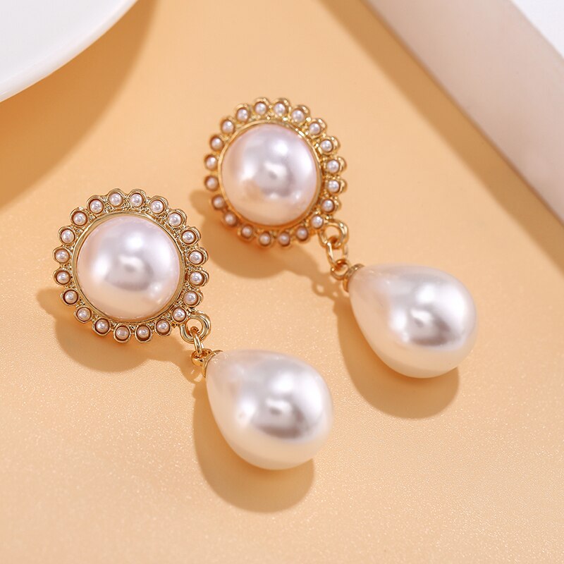 CLASSIC WATER DROP SIMULATED CLIP ON EARRINGS