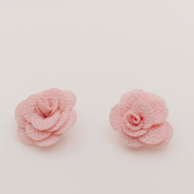 PINK ROSE CLIP ON EARRINGS