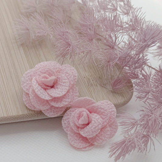 PINK ROSE CLIP ON EARRINGS