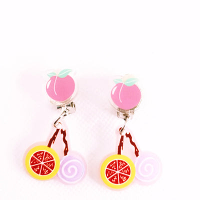 PEACH & LOLLY POP CLIP ON EARRINGS