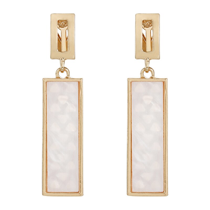 GEOMETRY RECTANGLE CLIP ON EARRNGS