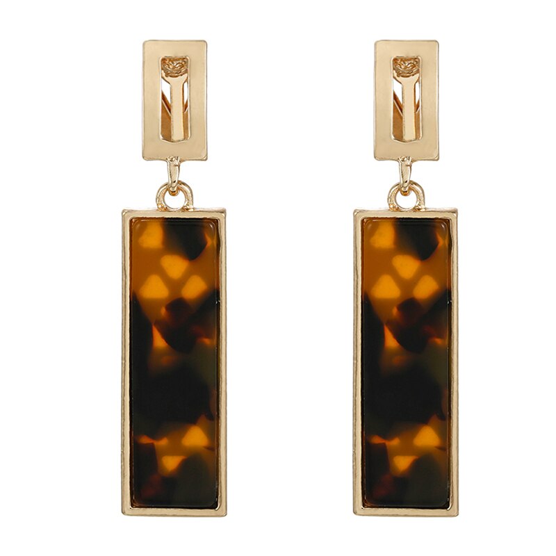GEOMETRY RECTANGLE CLIP ON EARRNGS
